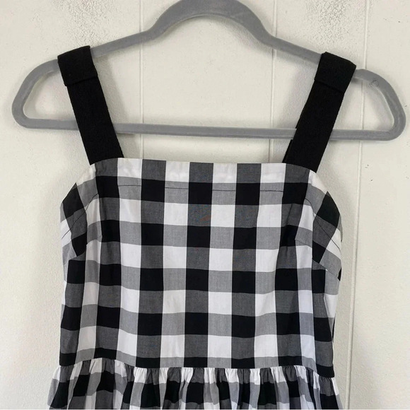 Broome Street by Kate Spade Womens Size 0 Black White Gray Gingham Peplum Top - Picture 4 of 12